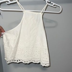 Lucca Couture White Embroidered Crop Top